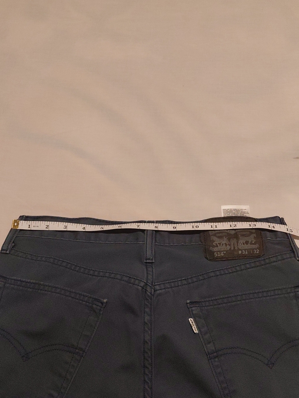 Levi's navy blue casual jeans with leather logo patch - Picture 6 of 10